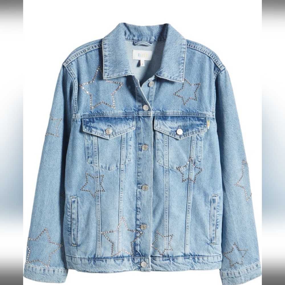 Rails Grove Embellished Star Denim Jacket Size M